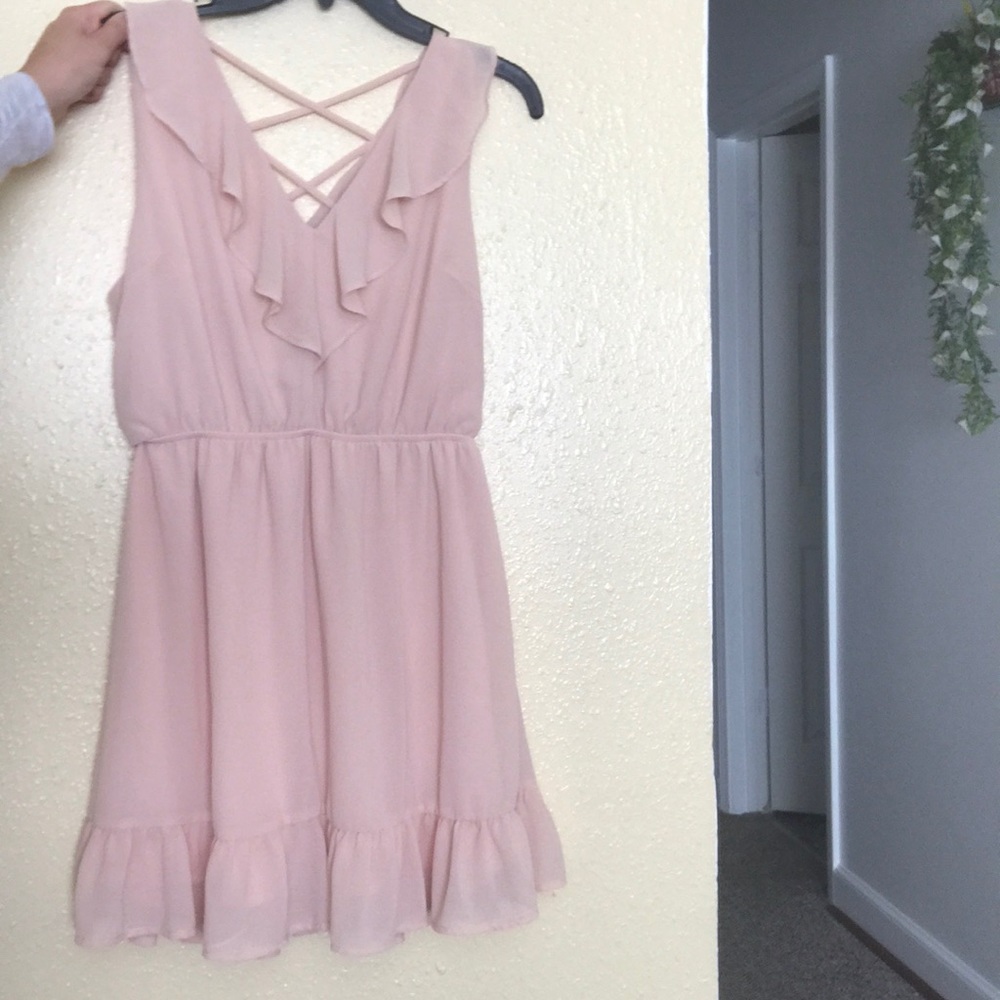 Light pink dress with cross cross back detail